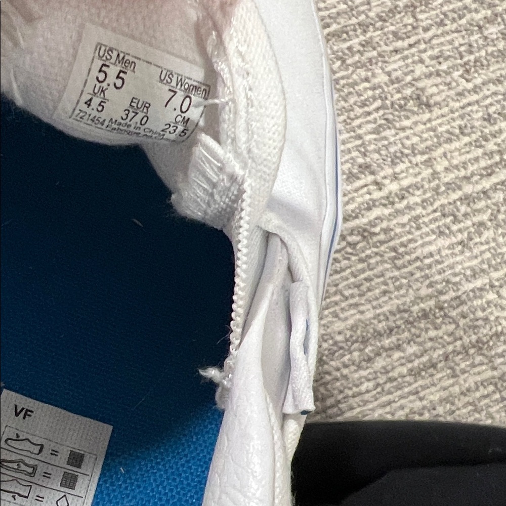 Vans White Slip-On Sneakers with Multicolor Checker Heel - Picture 6 of 6
